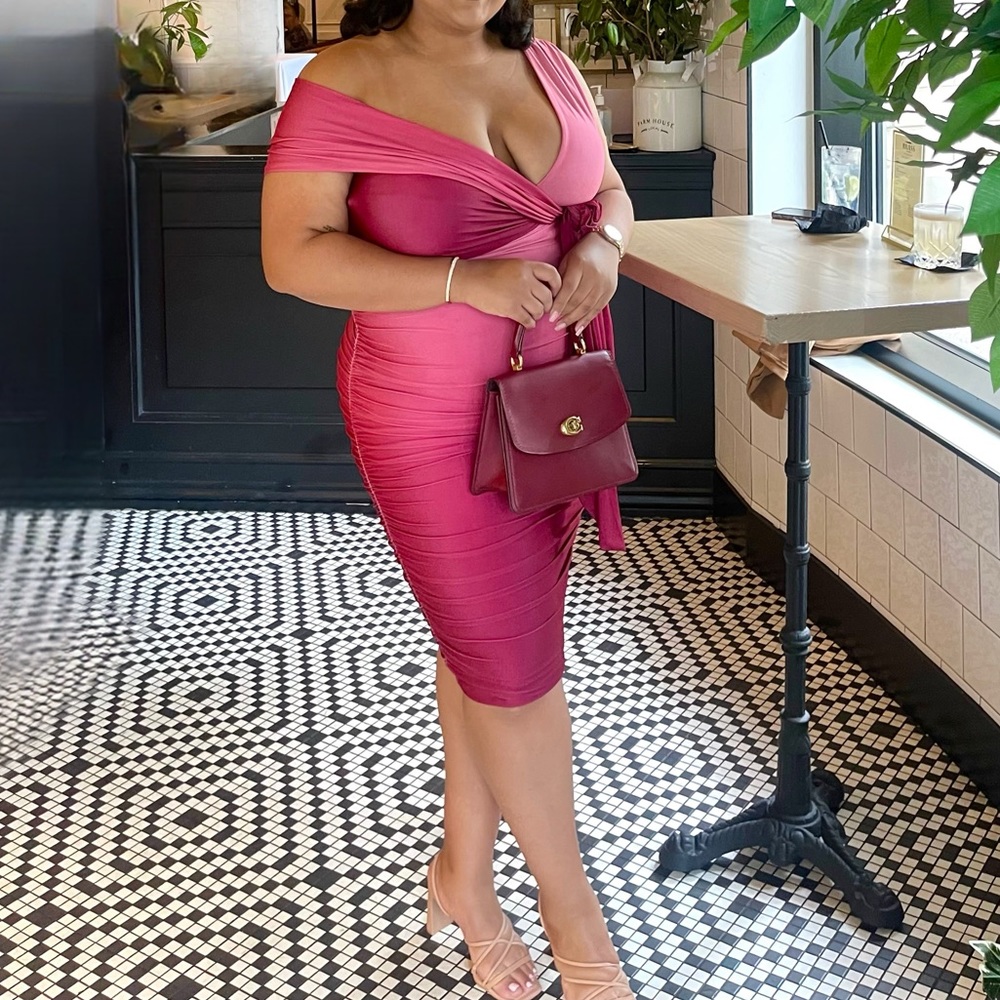 Pink Ombre Edge Of Romance Midi Dress